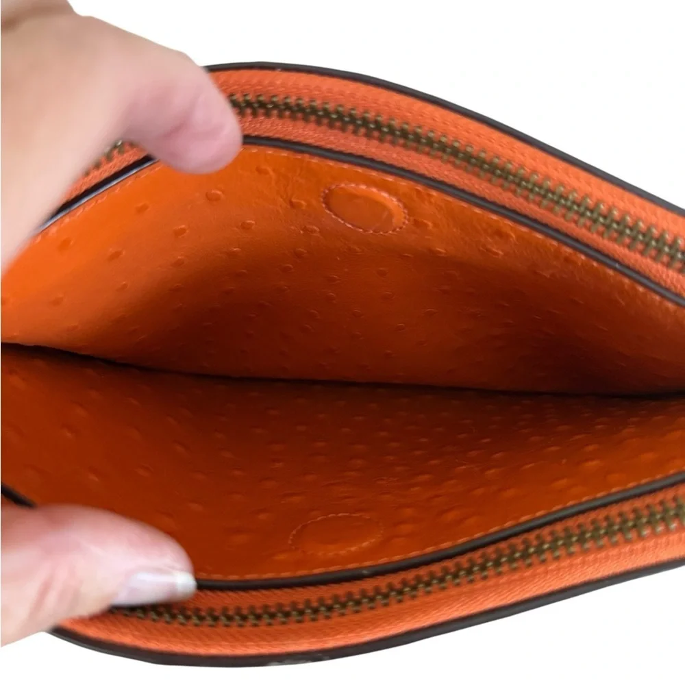 Coach Orange Ostrich Mia Crossbody‎ Bag